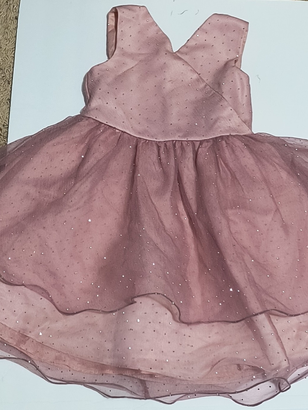 Rare Editions Rose Pink Sparkle Tulle Party Dress